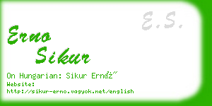 erno sikur business card